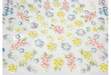 Adhesivo 3-D Flores