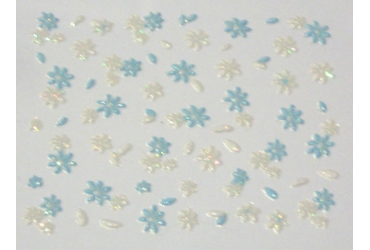 Adhesivo 3-D Flor Azul